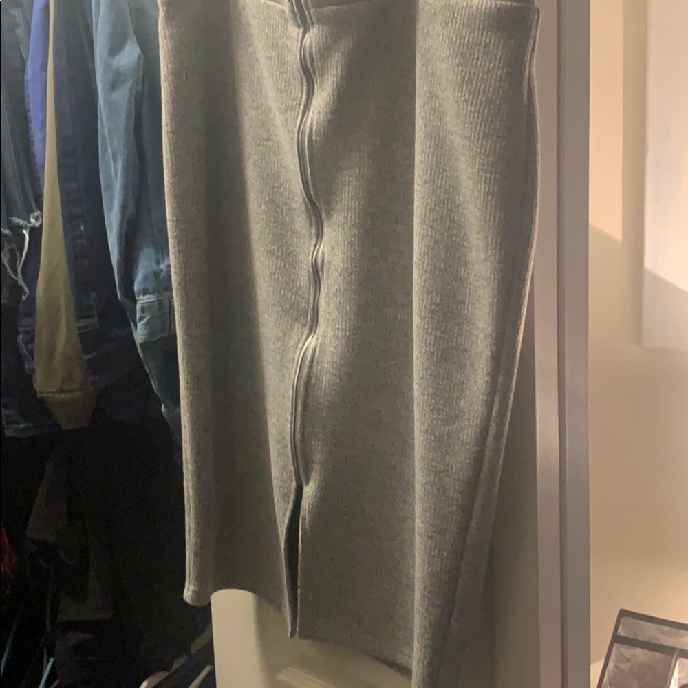 Zip front body con skirt